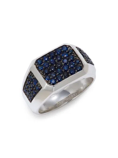 Effy Men's Sterling Silver & Sapphire Signet Ring
