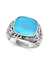 EFFY MEN'S STERLING SILVER & TURQUOISE DOME RING