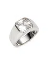 EFFY MEN'S STERLING SILVER & WHITE TOPAZ SOLITAIRE RING