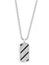 Effy Men's Sterling Silver Black Spinel & Zircon Pendant Necklace In Metallic