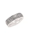 Effy Men's Sterling Silver Engraved Band Ring In Silver