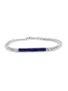 Effy Men's Sterling Silver Lapis Lazuli Id Bracelet In Sterling Silver