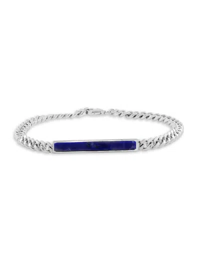 Effy Men's Sterling Silver Lapis Lazuli Id Bracelet