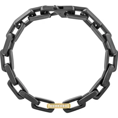 Effy Mixed Metal Diamond Accent Link Chain Bracelet In Black