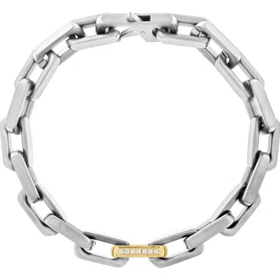 Effy Mixed Metal Diamond Accent Link Chain Bracelet In Metallic