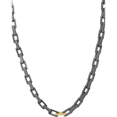 Effy Mixed Metal Diamond Accent Link Chain Necklace In Black
