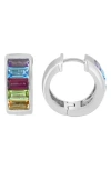Effy Mixed Semiprecious Stone Sterling Silver Hoop Earrings In Multi