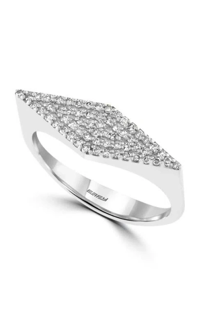 Effy Modern Pavé Diamond Signet Ring In Metallic