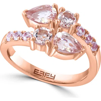 Effy Morganite & Zircon Ring In Pink