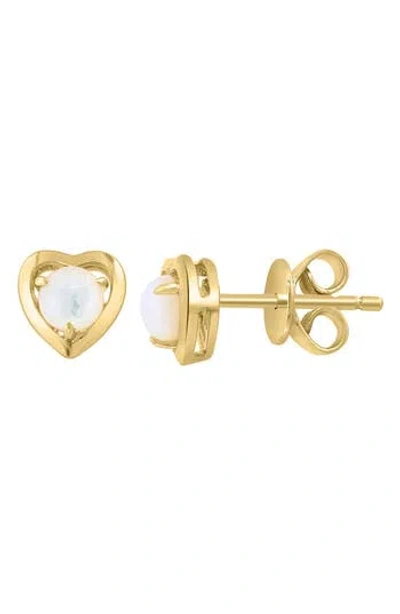 Effy Mother-of-pearl Heart Stud Earrings In Gold
