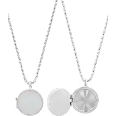 Effy Mother-of-pearl Locket Pendant Necklace In White