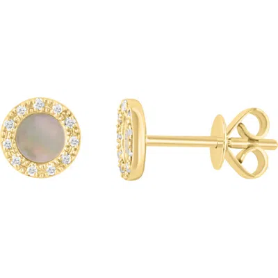 Effy Mother-of-pearl & Diamond Stud Earrings In Gold