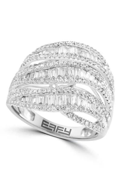 Effy Multi Row Pavé Diamond Ring In Metallic