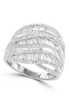 Effy Multi Row Pavé Diamond Ring In Silver