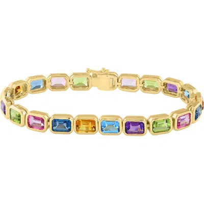 Effy Multicolor Stone Gold Plated Silver Bracelet