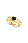 Effy Onyx & Cz Wide Signet Ring In Black