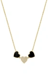 Effy Onyx & Diamond Heart Necklace In Black