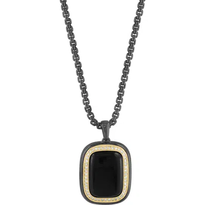 Effy Onyx & Diamond Pendant Necklace In Black