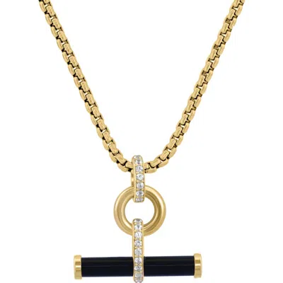 Effy Onyx & White Sapphire Pendant Necklace In Blue