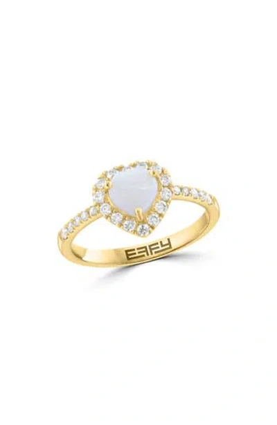 Effy Opal Heart & Diamond Halo Ring In Pattern