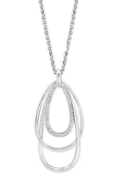Effy Open Teardrop Layered Diamond Pendant Necklace In Metallic
