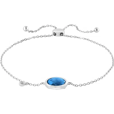 Effy Oval Cut Blue Topaz Slide Bracelet