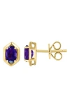 Effy Oval Purple Amethyst Stud Earrings In Blue