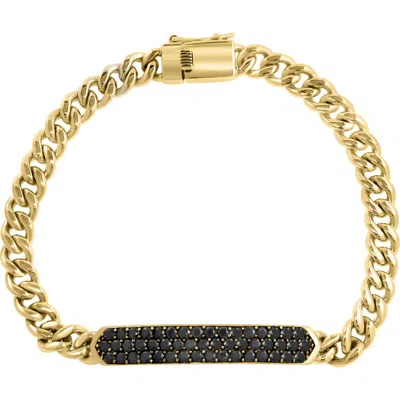 Effy Women's 14k Goldplated Sterling Silver & Black Spinel Link Bracelet In Goldtone