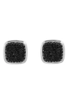 Effy Pavé Black Spinel Square Stud Earrings In Black