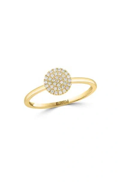 Effy Pavé Diamond Disc Ring In Gold