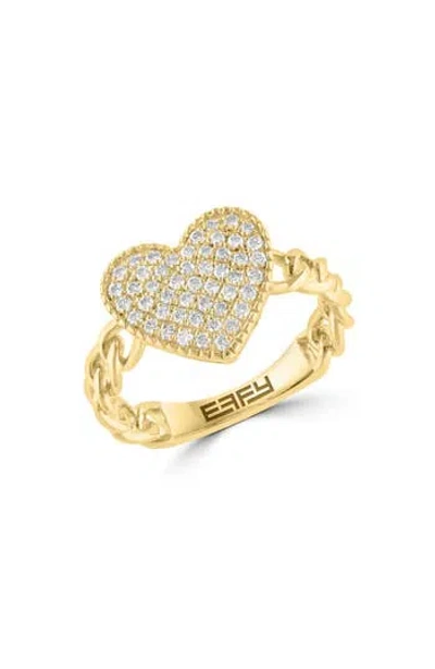 Effy Pavé Diamond Heart Ring In Brown