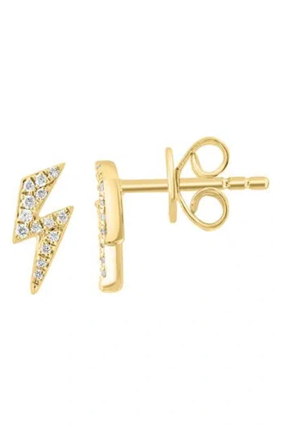 Effy Pavé Diamond Lightning Bolt Stud Earrings In Gold