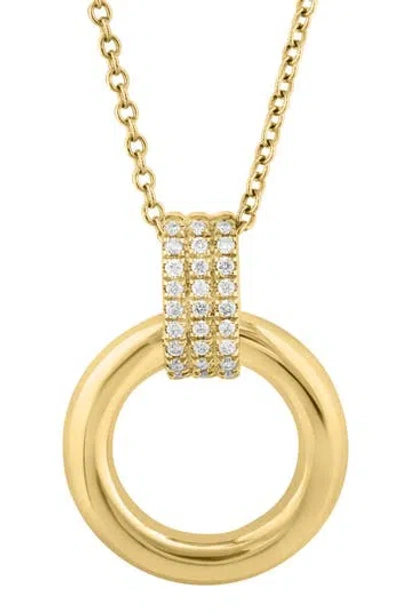 Effy Pavé Diamond Open Circle Pendant Necklace In Metallic