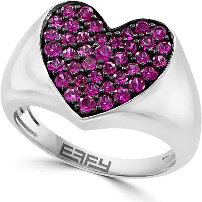 Effy Pavé Ruby Heart Ring In Red