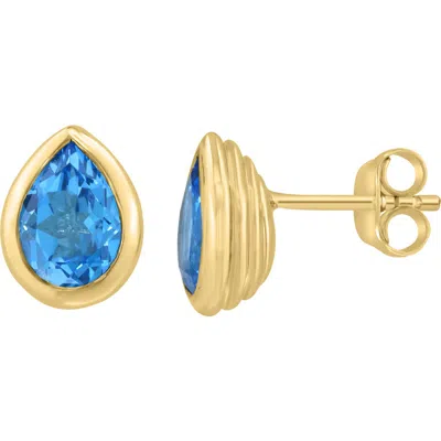 Effy Pear Cut Blue Topaz Stud Earrings