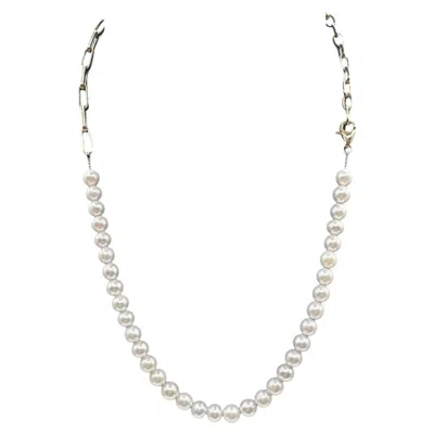 Pre-owned Effy Pearl Necklace 14k Yellow Gold Adjustable Designer
