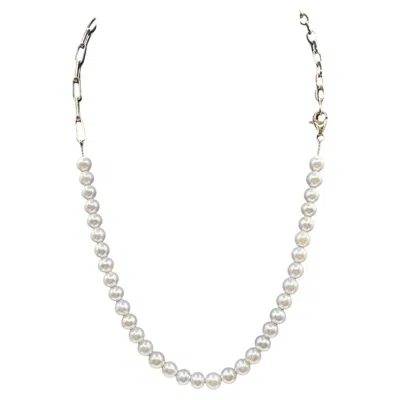 Pre-owned Effy Pearl Necklace 14k Yellow Gold Adjustable Designer
