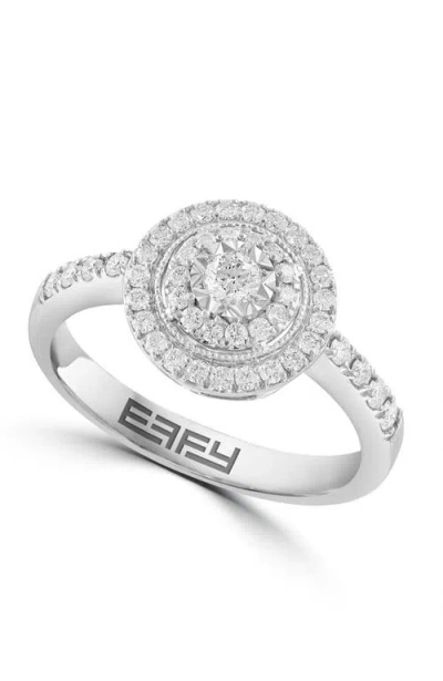 Effy Petite Halo Diamond Ring In Metallic