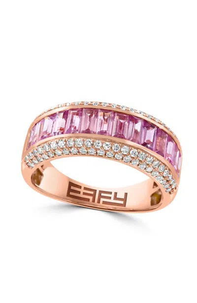 Effy Pink Sapphire Band Ring In 14k Rose Gold