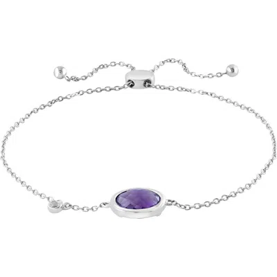 Effy Purple Amethyst & White Topaz Slider Bracelet In Metallic