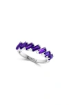 Effy Purple Amethyst Baguette Stacking Ring In Silver