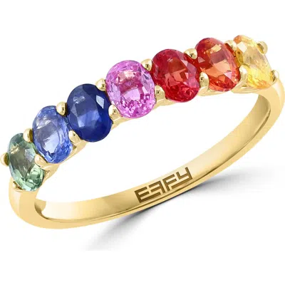 Effy Rainbow Sapphire Ring In Multi