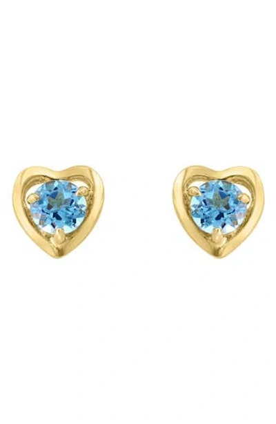 Effy Round Blue Topaz Heart Stud Earrings