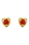 Effy Round Citrine Heart Stud Earrings In Yellow