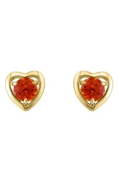 Effy Round Citrine Heart Stud Earrings In Yellow