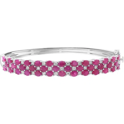Effy Ruby And Diamond Sterling Silver Bangle In Metallic