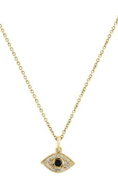 Effy Sapphire & Diamond Pavé Eye Pendant Necklace In Gold