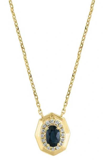 Effy Sapphire & Diamond Pendant Necklace In Blue