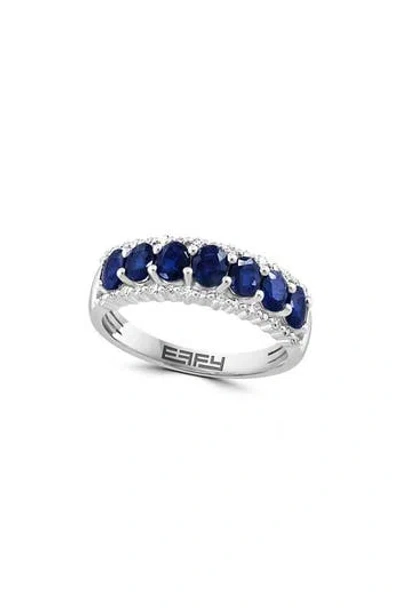 Effy Sapphire & Diamond Ring In Blue