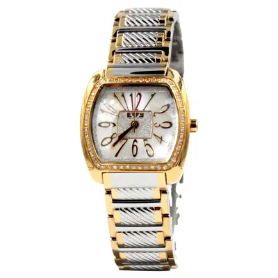 Pre-owned Effy Sapphires & Diamonds Pave Dial Luxury Swiss Quartz Exotic Watch In Multi